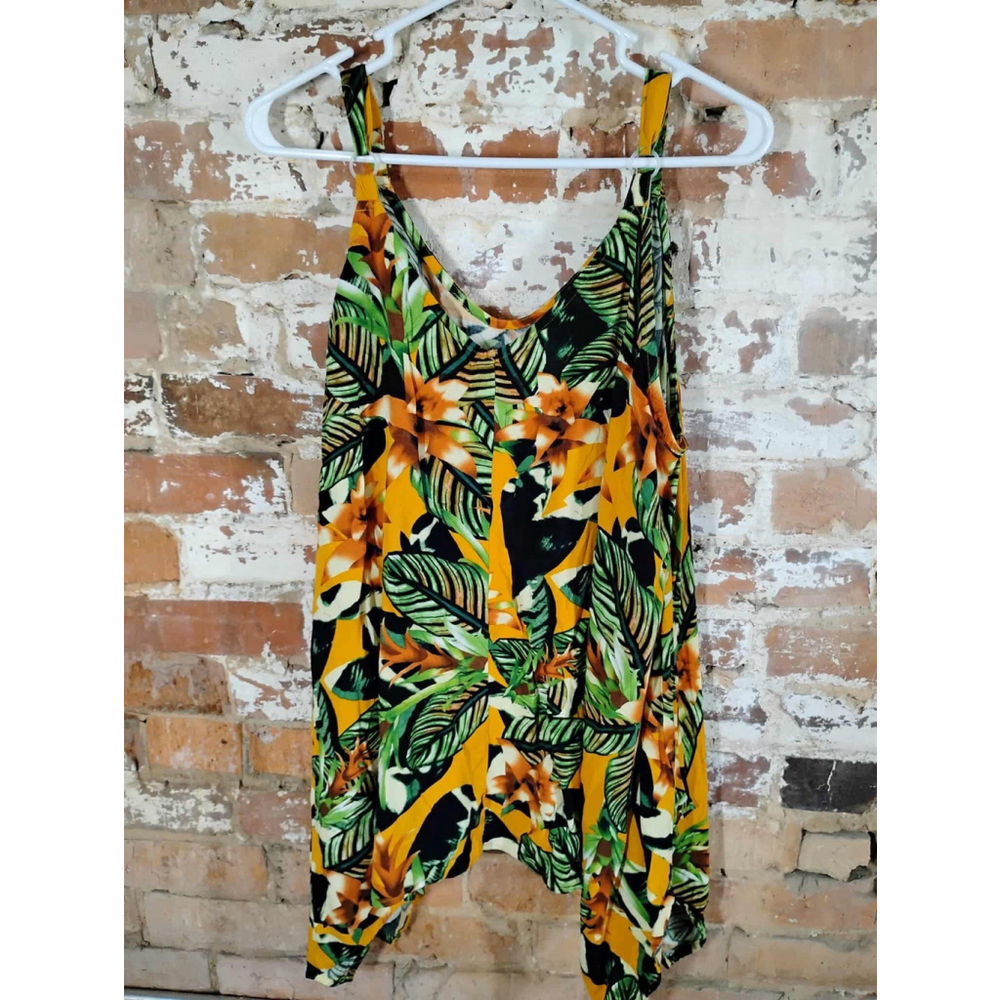 Y2K‎ Millenium Floral Paisley Top Size 2x Forest Tropical Fairy Asymmetrical